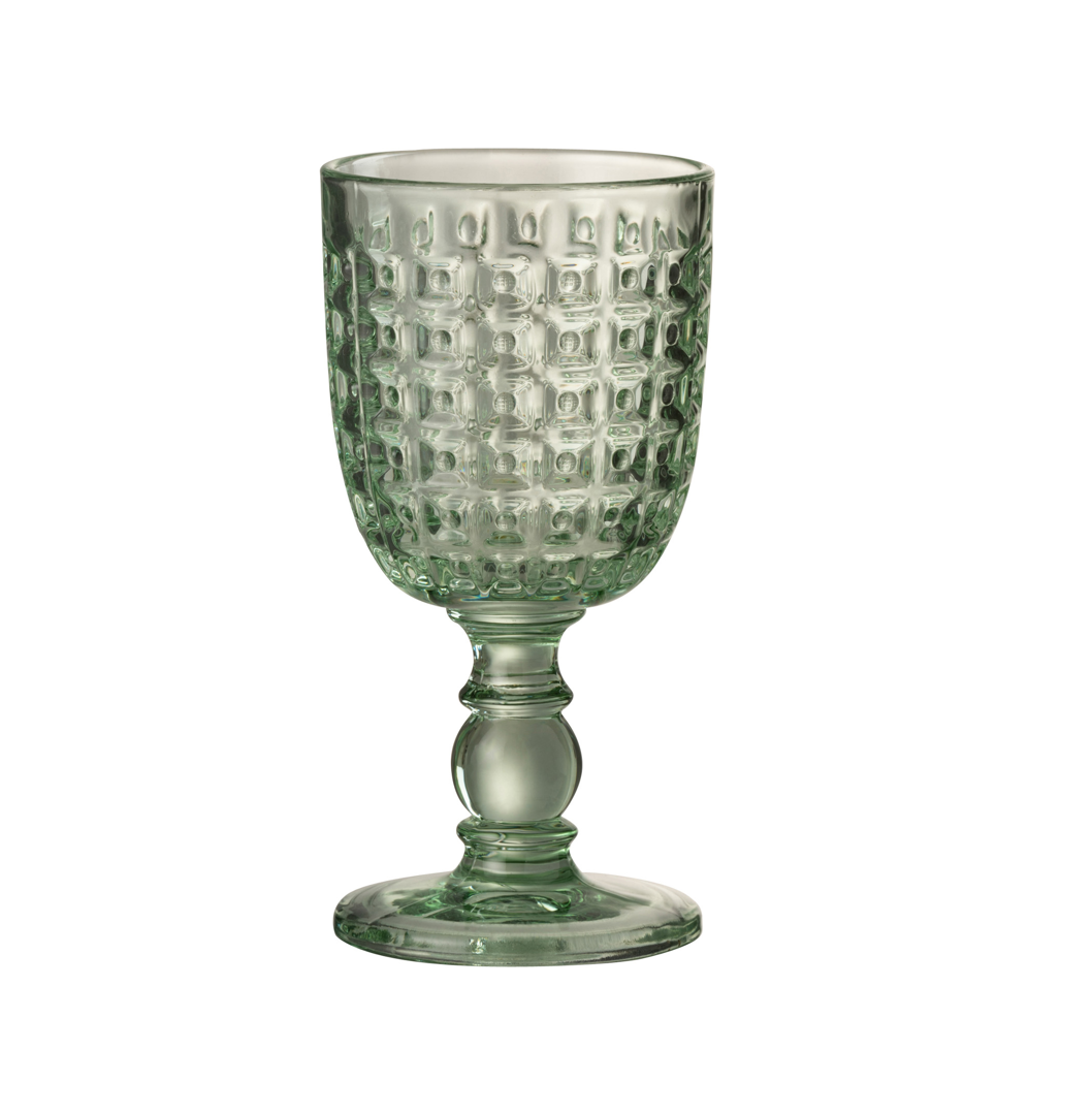 Drinkglas op voet motief glas - groen