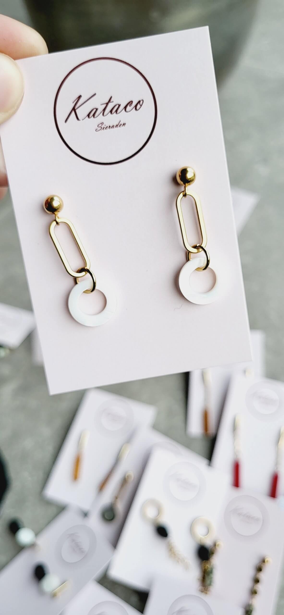 Oorbellen - schelpen hanger