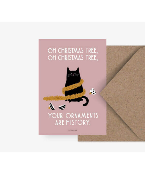 Kerstkaart - Kerst kat