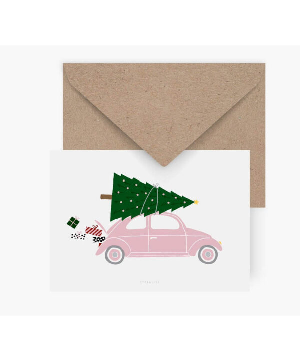 Kerstkaart - Naar huis rijden voor Kerstmis nr. 2