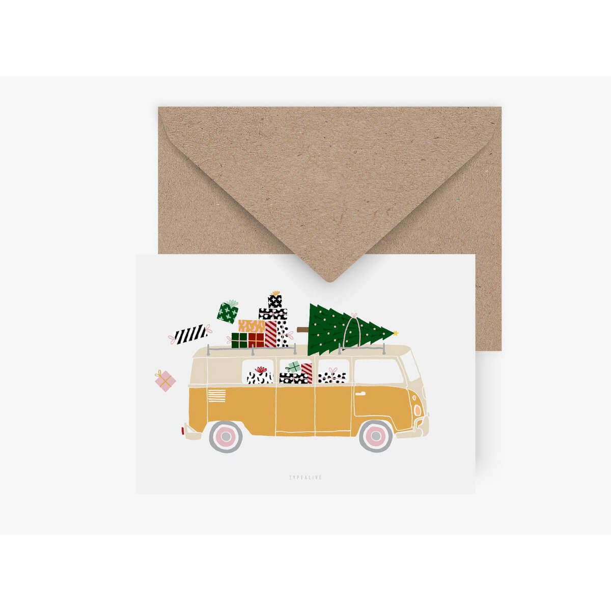 Kerstkaart - Naar huis rijden voor Kerstmis nr. 3